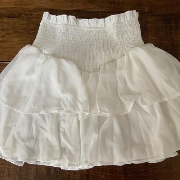 MiiVoo Women's High Waist Ruffle Flowy Mini Skirts Stretchy Waist - Picture 2 of 3